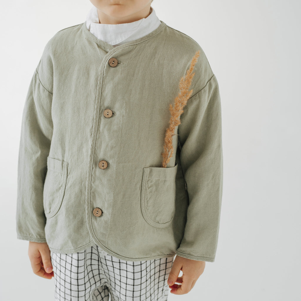 June Oversized Linen Jacket in Sage Summer jacket lekókko 