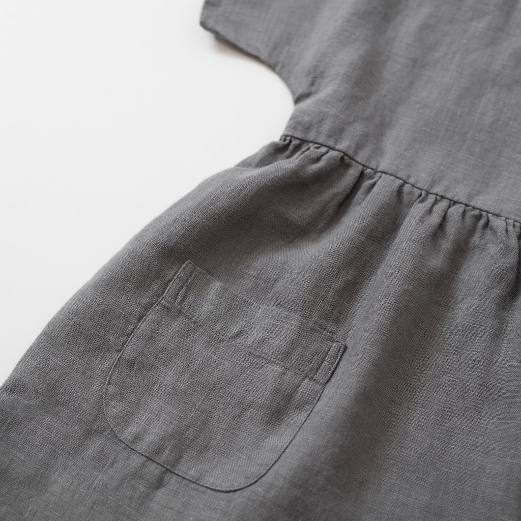 Luna Linen Dress in Gray Lekokko 