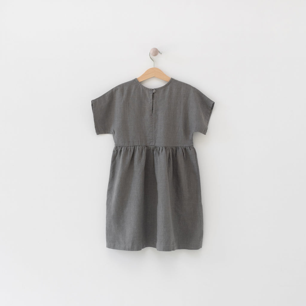 Luna Linen Dress in Gray Lekokko 