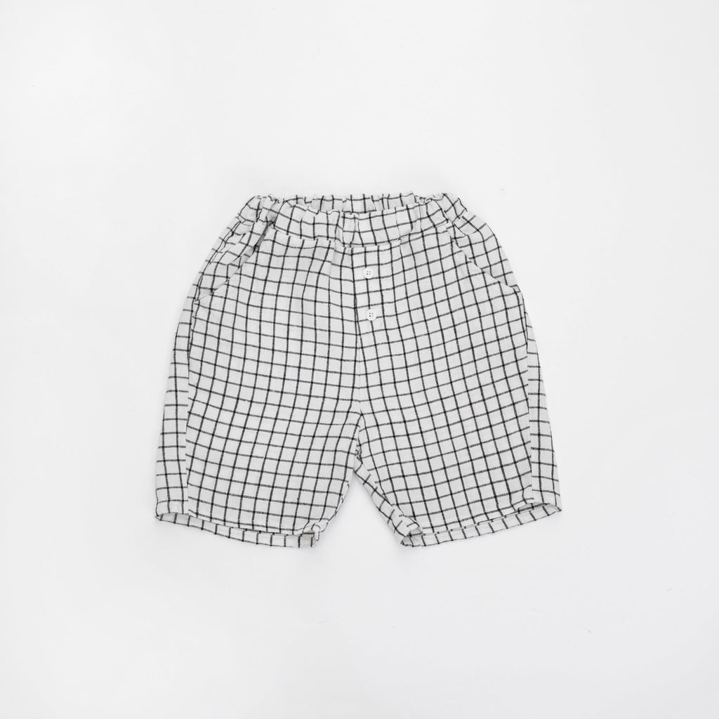 Remi Grid Linen Shorts lekókko 